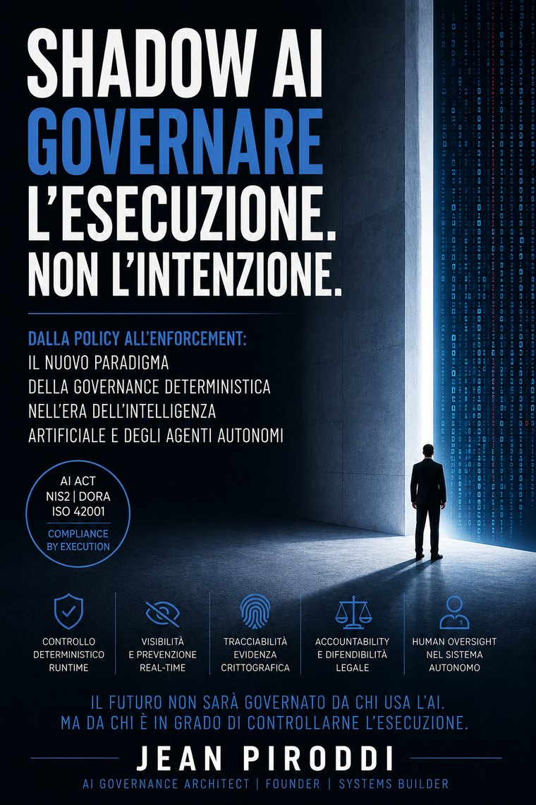 Shadow AI — copertina del libro di Jean Piroddi, Governance Deterministica