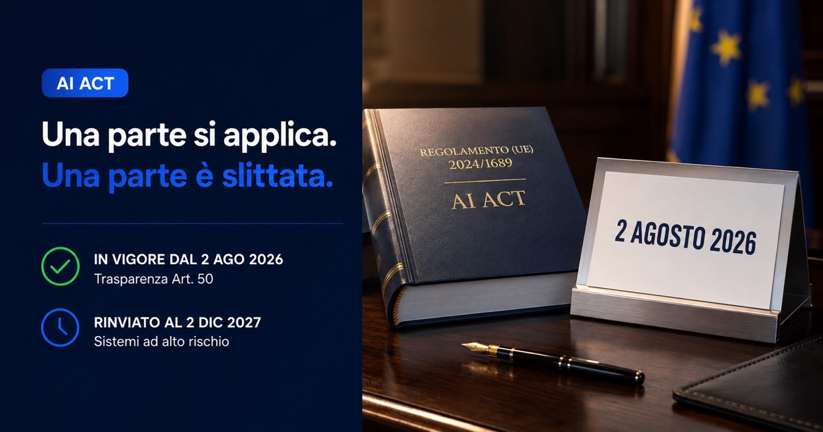 Copertina: AI Act, cosa &egrave; scattato il 2 agosto 2026